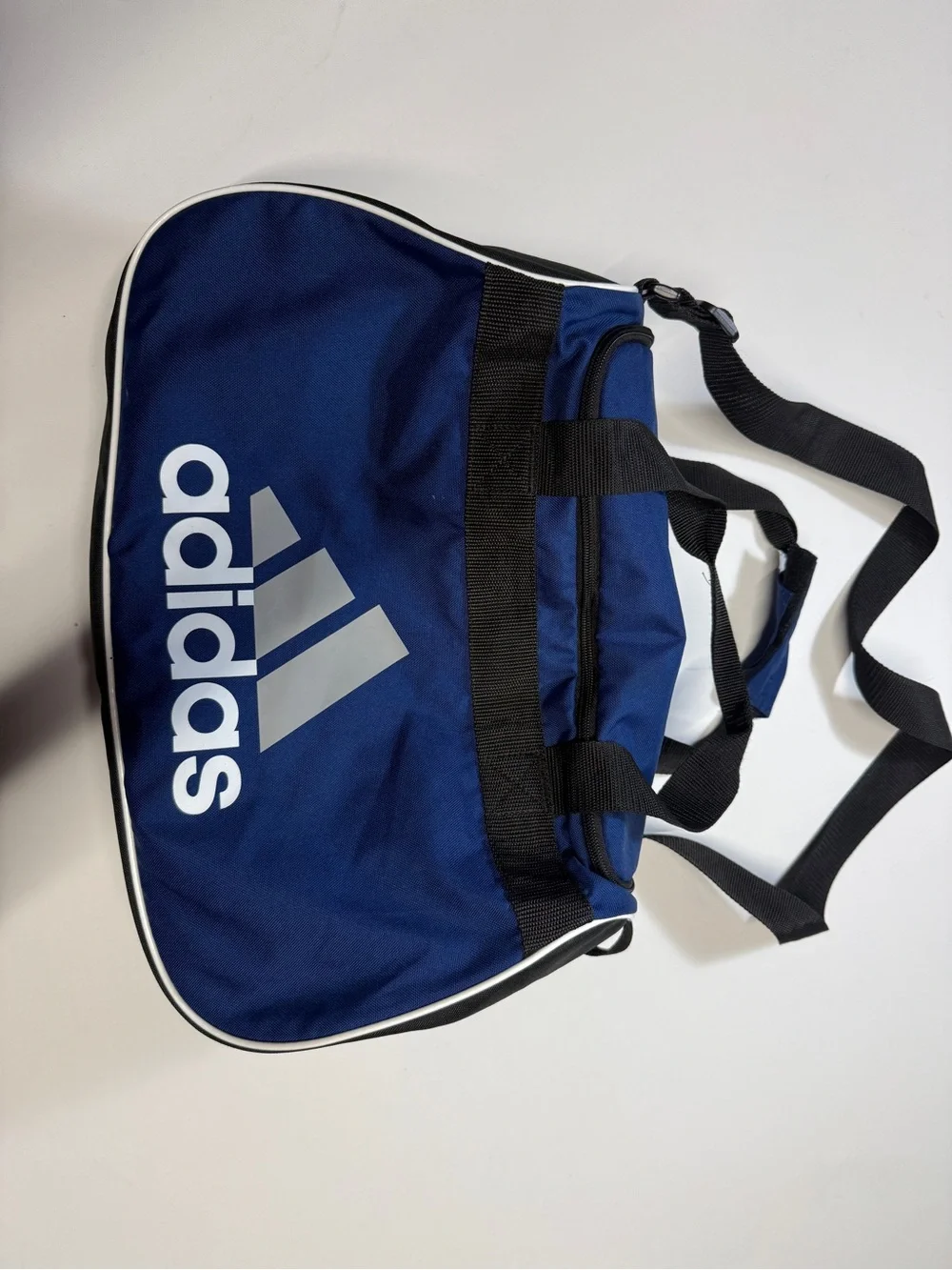 adidas Blue and Black Duffel Bag with White‎ Logo